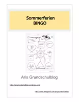 Vorschau - Arbeitsblätter - Sommerferien BINGO - Deckblatt