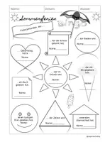 Vorschau - Arbeitsblätter - Sommerferien BINGO - Seite 1
