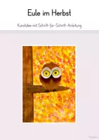 Vorschau - Mal- und Bastelvorlagen - Kunstidee: Eule im Herbst - Deckblatt