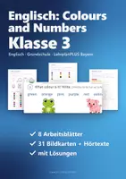 Vorschau - Arbeitsblätter - Englisch Grundschule Klasse 3 Paket – 6 Themenhefte: Colours, School, Family, Animals, Body & Clothes, Food | Arbeitsblätter, Bildkarten, Hörübungen - Seite 1