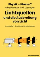 Vorschau - Arbeitsblätter - Lichtquellen und die Ausbreitung von Licht - Deckblatt