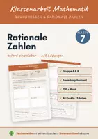 Vorschau - Klassenarbeiten - Klassenarbeit Rationale Zahlen 7, Gruppe A,B und Lösungen - Deckblatt