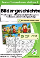 Vorschau - Unterrichtsreihen - FREEBIE - Bildergeschichte - Texte verfassen - Bildgeschichte | ab Klasse 3 - Deckblatt
