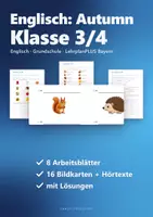 Vorschau - Arbeitsblätter - Englisch Grundschule Klasse 3/4: Autumn – Arbeitsblätter, Bildkarten, Hörübungen - Seite 1