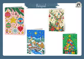 Vorschau - Mal- und Bastelvorlagen - Weihnachtskarte selbst gestalten, ausmalen | Winter, Weihnachten, Kunst, Grundschule, Klasse 1, Klasse 2, Klasse 3, Klasse 4 - Seite 2