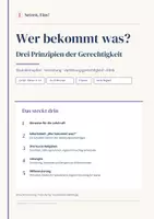 Vorschau - Arbeitsblätter - Gleichheit, Leistung, Bedarf – Verteilungsgerechtigkeit (Sek II) | Stundenhupferl - Deckblatt