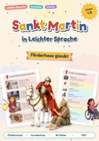 Vorschau - Arbeitsblätter - Sankt Martin in Leichter Sprache | Kamishibai, Legende, Bräuche, Arbeitsblätter in 2 Stufen | Klasse 1 und 2 | Grundschule und Förderschule - Deckblatt