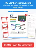 Vorschau - Test - Zahlzerlegung bis 10 – Mathe Lernkarten Kl. 1 - Deckblatt