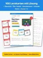 Vorschau - Test - Nachbarzahlen – Mathe Lernkarten Kl. 1–3 - Deckblatt