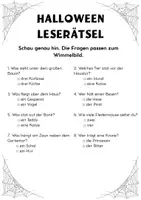 Vorschau - Arbeitsblätter - Leseförderung, Leserätsel Halloween - Seite 1