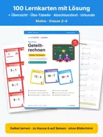 Vorschau - Test - Geteilt-Rechnen – Mathe Lernkarten Kl. 2–4 - Deckblatt