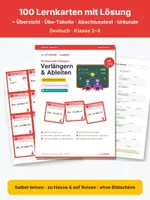 Vorschau - Test - Verlängern & Ableiten – Lernkarten Kl. 2–4 + Digital - Deckblatt