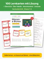 Vorschau - Test - Pflanzen & Blumen – Lernkarten Kl. 1–4 + Digital - Deckblatt