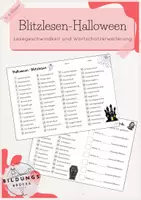 Vorschau - Arbeitsblätter - Blitzlesen Halloween (Lesegeschwindigkeit) - Deckblatt