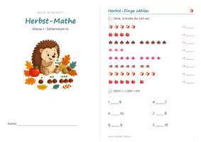 Vorschau - Arbeitsblätter - Grundschule Gesamtpaket – 25 Materialien: Minihefte Herbst Mathe, Lernspiele Ich habe – wer hat?, Klassenwerte | Klasse 1 bis 4 - Seite 3