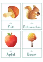 Vorschau - Spiele - Herbst – Wort- und Bildkarten | Wortschatz Herbst | 40 Begriffe mit Artikel der die das & Silbenschrift | differenziert Kita Klasse 1 2 | DaZ Grundschule - Seite 2