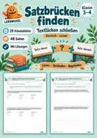 Vorschau - Arbeitsblätter - Fehlende Sätze finden Klasse 3 und 4 | Leseverstehen Übungsheft | mit Lösungen - Deckblatt