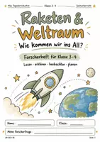 Vorschau - Stundenentwürfe - Raketen & Weltraum – Wie kommen wir ins All? | Sachunterricht Klasse 3–4 | Forscherheft mit Lösungen - Deckblatt