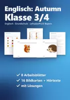 Vorschau - Arbeitsblätter - Englisch Grundschule Klasse 3/4: Autumn – Arbeitsblätter, Bildkarten, Hörübungen - Deckblatt