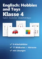Vorschau - Arbeitsblätter - Englisch Grundschule Klasse 4: Hobbies and Toys – Arbeitsblätter, Bildkarten, Hörübungen - Deckblatt