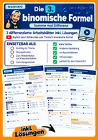 Vorschau - Arbeitsblätter - 3. binomische Formel – mit Lösungen - Deckblatt