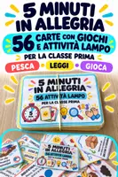 anteprima - Esercizi - VOCALI IN GIOCO – Percorso + 56 carte con attività lampo per la classe prima - Pagina 1