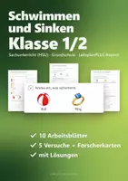 Vorschau - Arbeitsblätter - Schwimmen und Sinken Klasse 1/2 – Forscherheft Sachunterricht mit Versuchen, Protokollen und Lösungen (HSU) - Seite 1