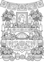 Vorschau - Mal- und Bastelvorlagen - Día de los Muertos - 10 Ausmalbilder - Seite 3