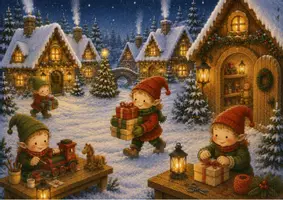 Vorschau - Bildkarten - Kamishibai Geschichte Advent Wichtel Kita und Vorschule - Seite 1