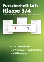 Vorschau - Arbeitsblätter - Luft Klasse 3/4 – Forscherheft Sachunterricht mit Versuchen, Protokollen, Forscherkarten und Lösungen (HSU) - Seite 1