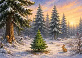 Vorschau - Bildkarten - Kamishibai Geschichte Weihnachten Tannenbaum für Kita - Seite 1