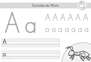 Vorschau - Stationenlernen - Buchstabeneinführung - Schreibvorlagen für die digitale Tafel am Buchstabentag - Seite 1