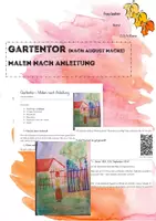 Vorschau - Mal- und Bastelvorlagen - Gartentor - Malen nach Anleitung - Deckblatt