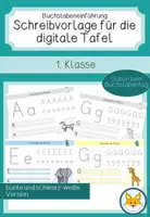 Vorschau - Stationenlernen - Buchstabeneinführung - Schreibvorlagen für die digitale Tafel am Buchstabentag - Deckblatt