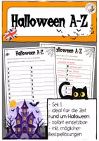 Vorschau - Arbeitsblätter - Halloween A-Z Englisch Sek I Alphabet - Deckblatt