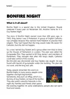 Vorschau - Arbeitsblätter - Bonfire Night - What is it all about? - Seite 1