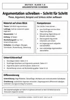 Vorschau - Arbeitsblätter - Argumentieren Klasse 7 8 - Seite 1