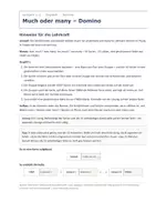 Vorschau - Arbeitsblätter - Much oder many – Domino Englisch - Seite 1