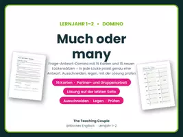 Vorschau - Arbeitsblätter - Much oder many – Domino Englisch - Deckblatt