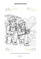 Vorschau - Mal- und Bastelvorlagen - Malbuch - Feuerwehr Berufe kennenlernen - Seite 2