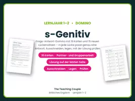 Vorschau - Arbeitsblätter - s-Genitiv – Grammatik-Domino Englisch - Deckblatt