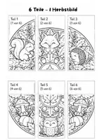 Vorschau - Mal- und Bastelvorlagen - Herbstbild A4 Puzzle - Deckblatt