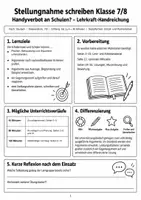 Vorschau - Arbeitsblätter - Argumentieren Handyverbot Klasse 7 8 - Seite 1