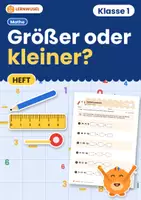Vorschau - Arbeitsblätter - Zahlen vergleichen größer kleiner Klasse 1 | Übungsheft | 3 Niveaus mit Lösungen - Deckblatt