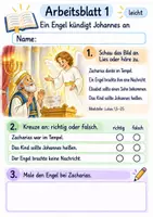 Vorschau - Arbeitsblätter - Jesus begegnen – Geburt, Taufe und Heilungen Klasse 1 | Materialpaket | 20 PDFs mit 200 Arbeitsblättern - Seite 2