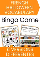 Aperçu - Jeux - Halloween French Bingo UPE2A FLE FSL - Page de couverture