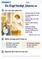 Vorschau - Arbeitsblätter - Jesus wird geboren | Religion Klasse 2 Arbeitsblätter | Evangelische Religionslehre | 10 Arbeitsblätter als PDF - Seite 1