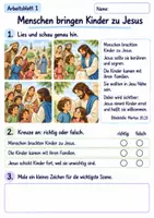 Vorschau - Arbeitsblätter - Jesus und die Kinder | Religion Klasse 2 Arbeitsblätter | Evangelische Religionslehre | 10 Arbeitsblätter als PDF - Seite 1