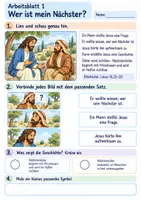 Vorschau - Arbeitsblätter - Der barmherzige Samariter | Religion Klasse 2 Arbeitsblätter | Evangelische Religionslehre | 10 Arbeitsblätter als PDF - Seite 1
