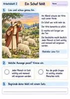 Vorschau - Arbeitsblätter - Das verlorene Schaf | Religion Klasse 2 Arbeitsblätter | Evangelische Religionslehre | 10 Arbeitsblätter als PDF - Seite 2